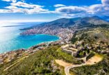 Lekuresi Castle, Saranda, Albania, Ionian Sea, Ksamil, Corfu, Sultan Suleiman the Magnificent, Ali Pasha of Ioannina, Qafë Gjashët, Dvorac Lekuresi, Saranda, Albanija, Jonsko more, Ksamil, Krf, Sultan Sulejman Veličanstveni, Ali Paša od Ioannine, Qafë Gjashët,