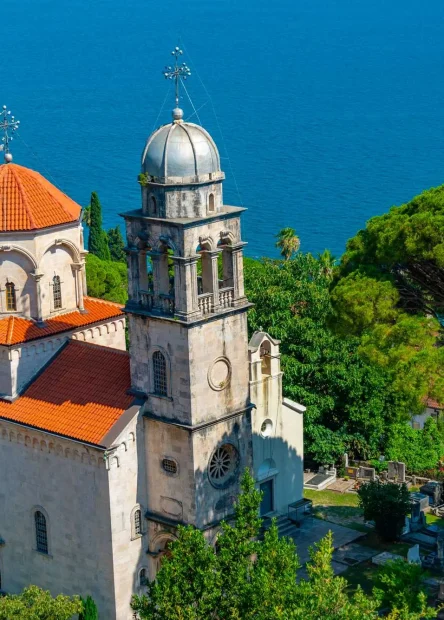 Meljina, Herceg Novi, manastir Herceg Novi, manastir Savina, crkva svete Prečiste, crkva Uspenja Presvete Bogorodice, crkva Svetog Save, Nikola Foretić, dinastija Nemanjić,  Meljina, Herceg Novi, Herceg Novi monastery, Savina monastery, Church of the Holy Precista, Church of the Assumption of the Blessed Virgin Mary, Church of Saint Sava, Nikola Foretić, Nemanjić dynasty,