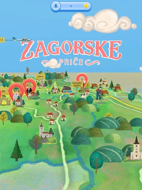 Zagorske priče, Hrvatsko zagorje, interaktivna karta, proširena stvarnost, Zagorje, turistička igra, Klanjec, Tuheljske toplice, Veliko Trgovišće, zagorski velikani, Antun Mihanović, Franjo Tuđman, Antun Augustinčić, Oton Iveković, TZ Biser Zagorja, digitalni turizam, obiteljski izleti, multimedijski sadržaji, igrificirano iskustvo, istraživanje Zagorja